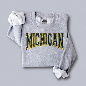 Michigan Vintage Style Sweatshirt, Michigan Crewneck, College Graduation Gift, Michigan Christmas Gift