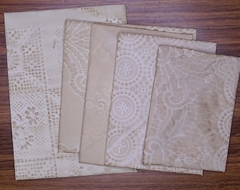 Envelopes Pack of 5 Assorted sizes - Coffee dyed lace pattern