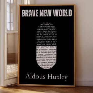 Brave New World Poster, Book Poster, Aldous Huxley Poster, Reading Poster, Digital Print, Brave New World, Aldous Huxley, Digital Poster