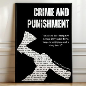Crime And Punishment Poster, Book Poster, Fyodor Dostoyevsky Poster, Reading Poster, Fyodor Dostoyevsky, Digital Print, Digital Poster