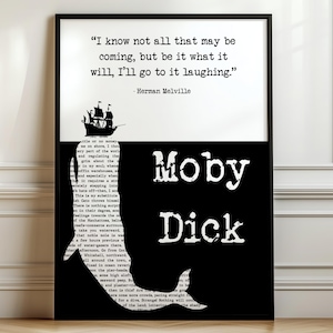 Moby Dick Poster, Book Poster, Herman Melville Quote, Reading Poster, Moby Dick, Herman Melville, Book Lover, Digital Print, Digital Poster