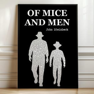 Of Mice And Men Poster, Book Poster, John Steinbeck Poster, Reading Poster, Of Mice And Men, John Steinbeck, Digital Print, Digital Poster