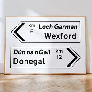 Custom Road Sign Poster, Irish Wall Art, Irish Decor, Pub Decor, Road Sign, Irish American, Irish Sign, Irish Gift, Custom Poster, Gaeilge