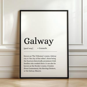 County Galway Poster, County Galway Print, Irish Wall Art, Irish Counties, Digital Print, Digital Poster, Irish County, Definition, Ireland