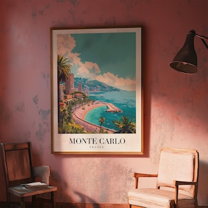 Monte Carlo Reiseposter: Vintage Französische Riviera Kunstdruck