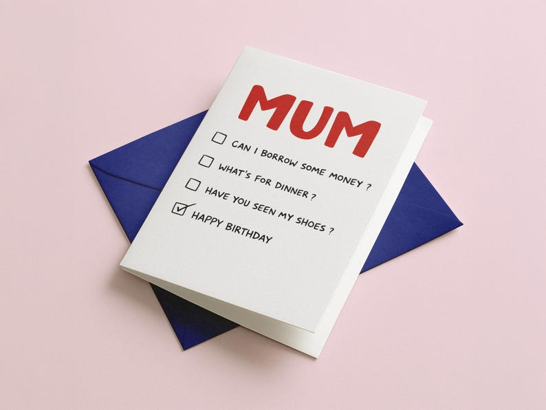 Mum Birthday Card, Funny Birthday Card, Mum Birthday, Card for Mother ...
