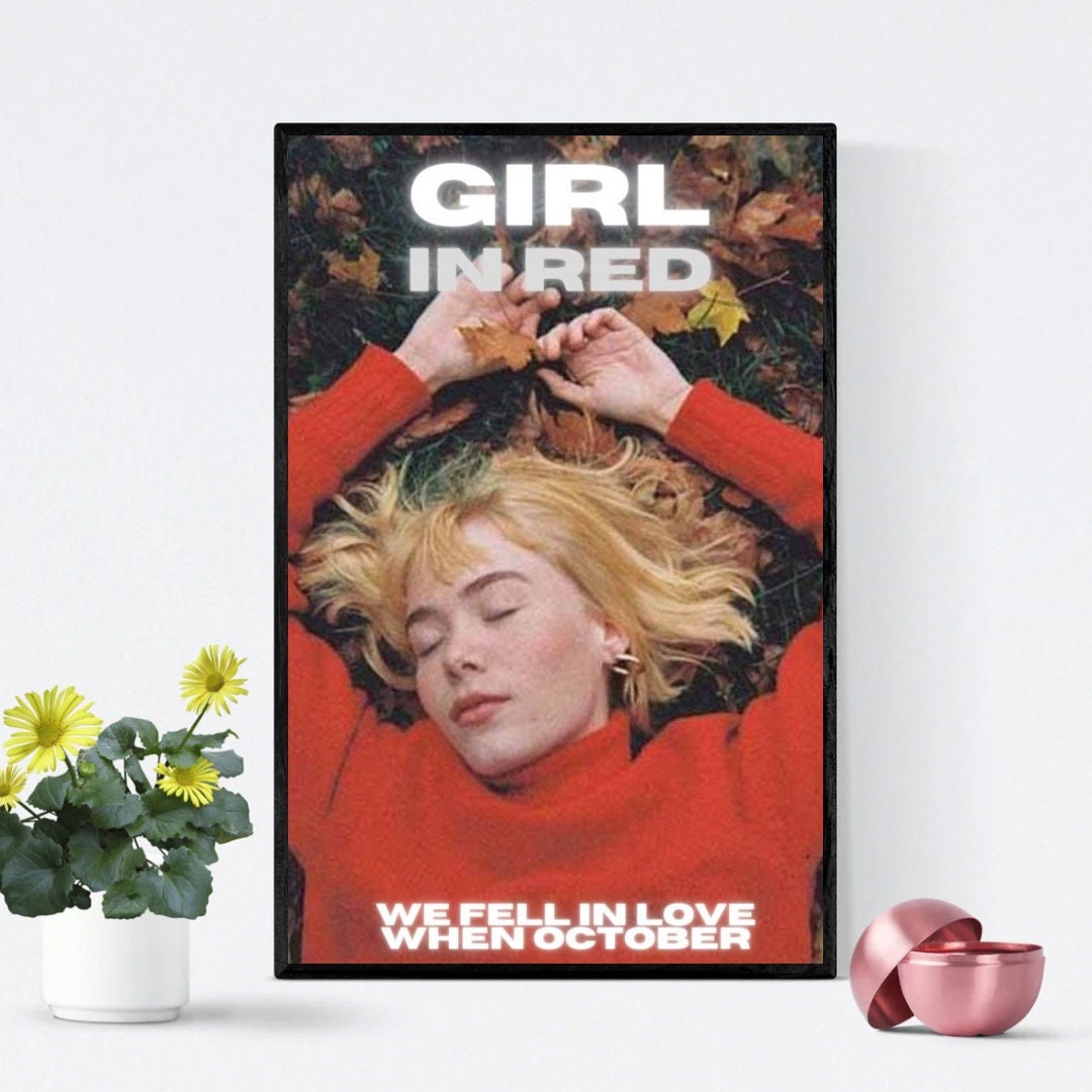 Girl in Red Aesthetic Poster, Vintage Album Cover Poster, LGBTQ Poster, Gift for Her, Teenage