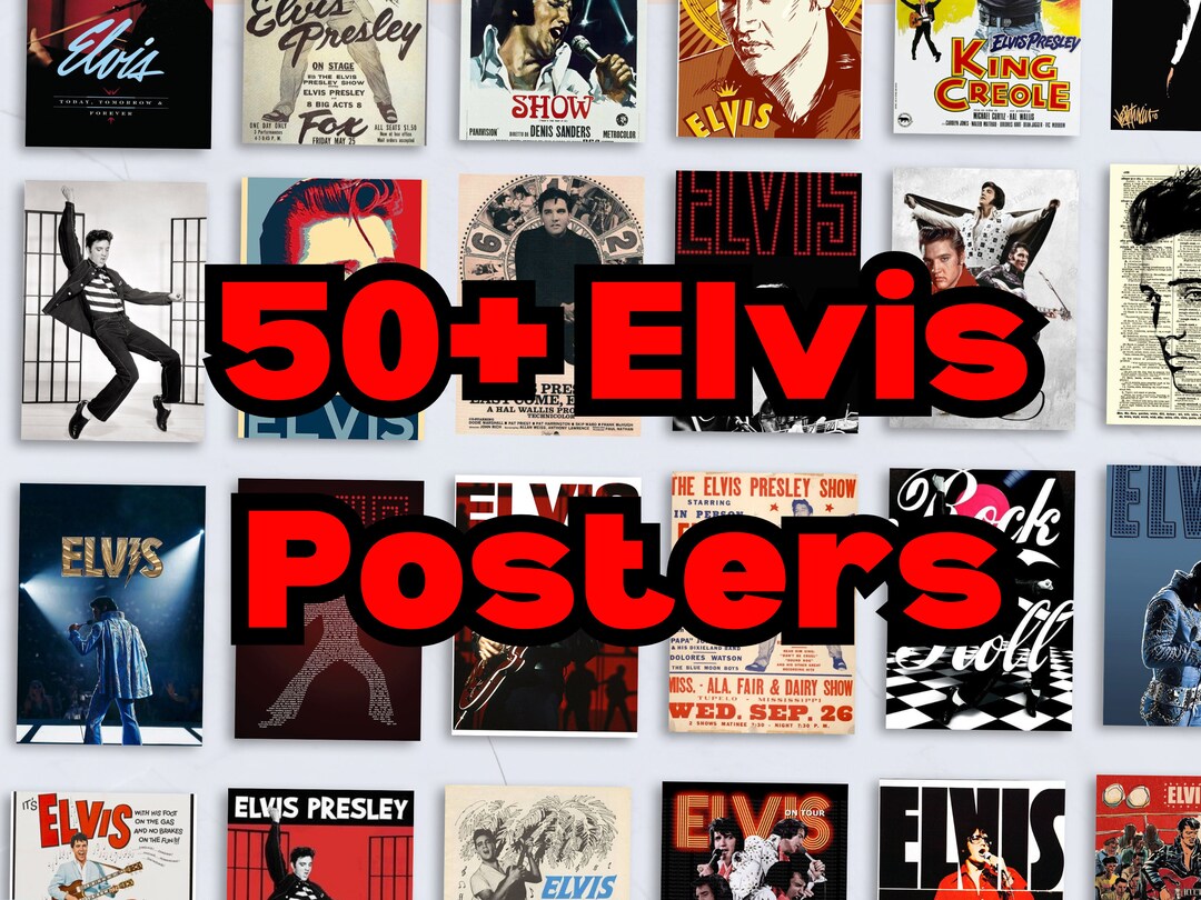 50 Elvis Posters, Elvis Digital Download, Vintage Digital Download ...