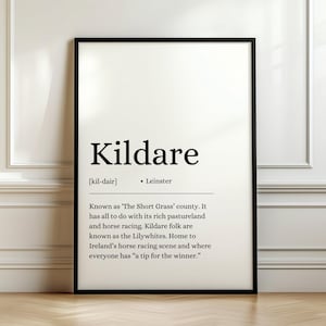 County Kildare Poster, County Kildare Print, Irish Wall Art, Irish Counties, Digital Print, Digital Poster, Irish County, Definition, Irish