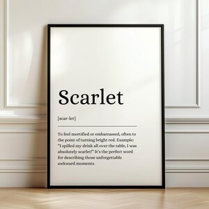Scarlet Poster, Scarlet Print, Irish Wall Art, Irish Gifts, Digital Print, Digital Poster, Funny Irish Definition, It&#39;ll Be Grand, Ireland