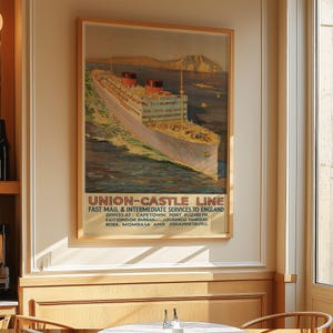 Liner Travel Poster, Liner Travel Print, Travel Wall Art, Vintage Travel Poster, City Poster, Gift for him, Retro Travel Poster, Cruise