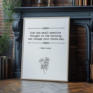 Póster con cita del Dalai Lama, cita filosófica, cita inspiradora, póster con cita vintage, Dalai Lama, cita estética, atención plena, positividad