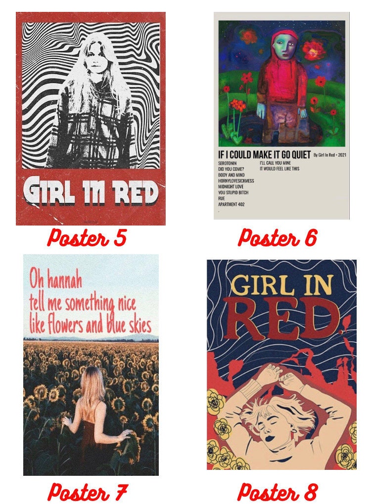 Girl in Red Aesthetic Poster, Vintage Album Cover Poster, LGBTQ Poster, Gift for Her, Teenage