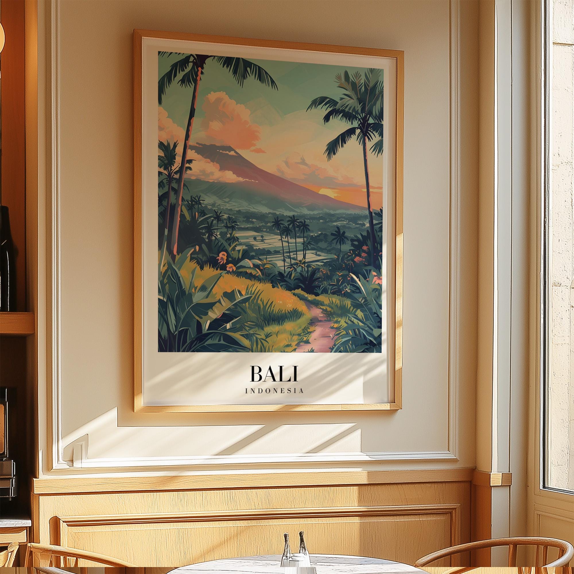 Bali Travel Poster, Bali Travel Print, Travel Wall Art, Vintage Travel Poster, City Poster, Retro Bali Poster, Bali Poster, Bali wall