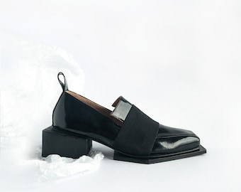 GEOMETRIC LOAFER MOCASIN black