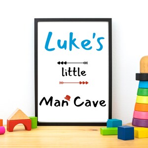 Little Man Cave Print, Nursery Decor Boy, Boy&#39;s Room Decor, Nursery Wall Art, Instant Download, Choose Own Design