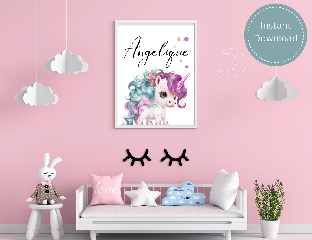 Unicorn Nursery Wall Art, Unicorn Printable Decor, Unicorn Decor