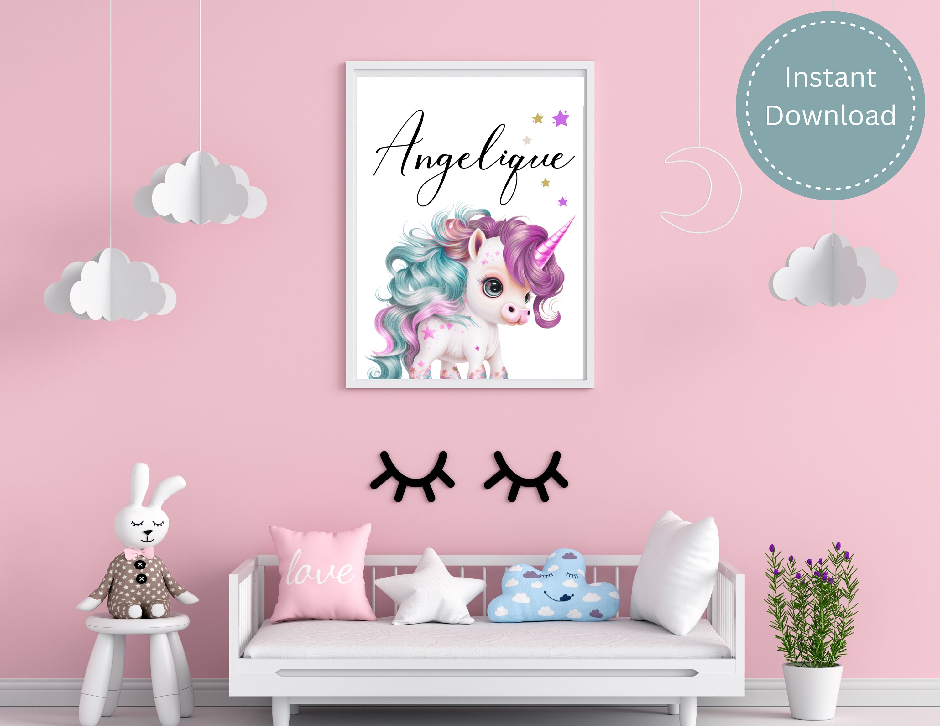 Unicorn Nursery Wall Art, Unicorn Printable Decor, Unicorn Decor ...