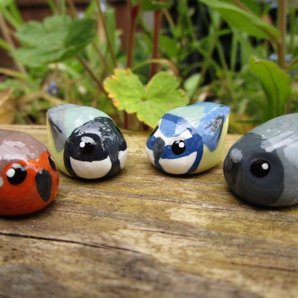 Small Stylised Garden Bird Figurines /Robin/ Blue tit/ Great tit/ Pigeon /Magpie /Hawk/ Bird gifts/ Bird watcher gift/ Bird presents