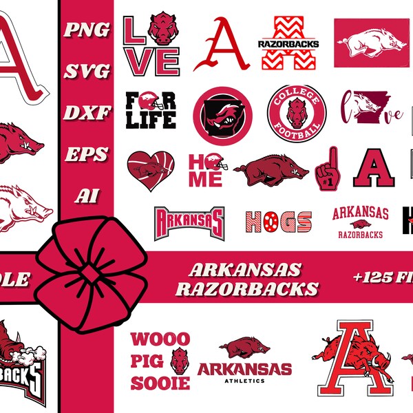 125+Arkansas Razorbacks Bundle Svg, Football SVG, Razorbakcs Football Team Svg, Football Design,Instant Download