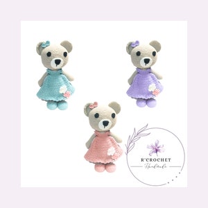 Crochet Amigurumi bear. Handmade crocheted teddy. gift for children