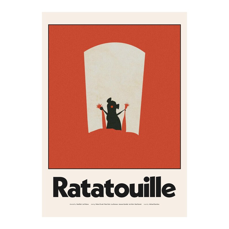 RATATOUILLE poster digital download, modern animated movie print, kids room and kitchen decor, Pixar wall art, Disney, Remy and Linguini image 2