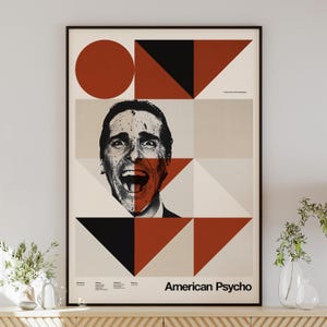 Affiche de film AMERICAN PSYCHO, art mural minimaliste, style vintage, décoration rétro, affiche numérique, Christian Bale