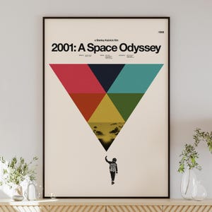 2001: A SPACE ODYSSEY poster digital download, minimalist wall art, mid-century modern, vintage style, retro home decor, Stanley Kubrick