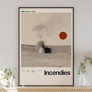 Póster de la película INCENDIES, arte mural minimalista, estilo vintage, decoración retro del hogar, póster digital, Denis Villeneuve