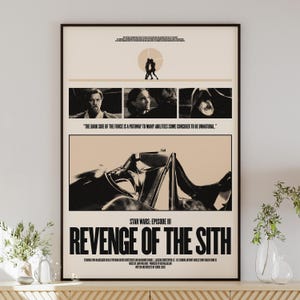 STAR WARS: Revenge of the Sith poster digital download, minimalist art, mid-century modern, vintage style, retro home decor, Darth Vader