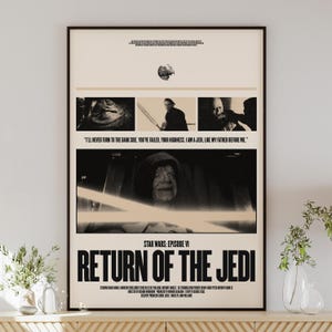 STAR WARS: Return of the Jedi poster digitale download, minimalistische kunst, modern midden van de eeuw, vintage stijl, retro interieur, Darth Sidious
