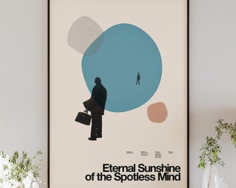 ETERNAL SUNSHINE Of The Spotless Mind movie poster, minimalist wall art, vintage style, retro home decor, digital poster, Jim Carrey