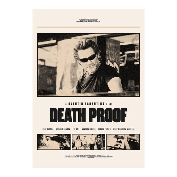 DEATH PROOF Poster Digital Download, Minimalist Art, Mid-century
