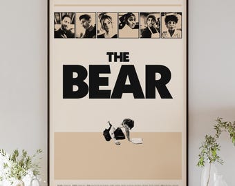 THE BEAR poster digital download, minimalist wall art, mid-century modern, vintage home decor, Jeremy Allen White, Ayo Edebiri, Jon Bernthal