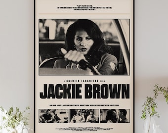 JACKIE BROWN poster digital download, minimalist art, mid-century modern, vintage style, retro home decor, Quentin Tarantino, Pam Grier