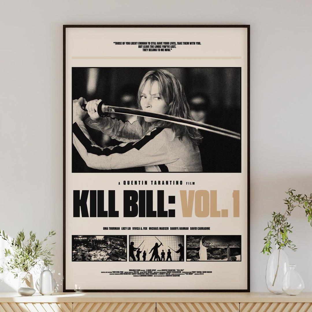 キル・ビル Vol.1 ポスター デジタルダウンロード、ミニマリストアート