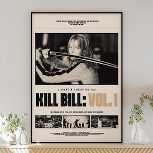 KILL BILL: VOL. 1 Poster digitaler Download, minimalistische Kunst, mid century modern, Vintage Stil, Retro Wohnkultur, Uma Thurman, Tarantino