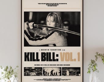 KILL BILL: VOL. 1 poster digital download, minimalist art, mid-century modern, vintage style, retro home decor, Uma Thurman, Tarantino