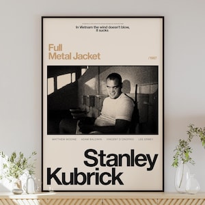 FULL METAL JACKET poster digital download, minimalist wall art, mid-century modern, vintage style, retro home decor, Stanley Kubrick