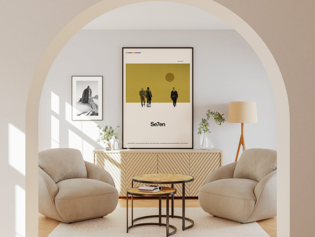 Seven Movie Poster Minimalist Wall Art Vintage Style Retro Home