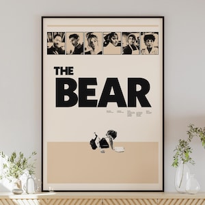 THE BEAR series poster, minimalist wall art, vintage style, retro home decor, digital poster, Jeremy Allen White