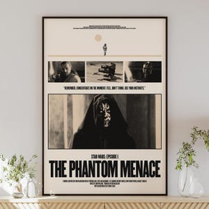 STAR WARS: The Phantom Menace poster digital download, minimalist art, mid-century modern, vintage style, retro home decor, Darth Maul