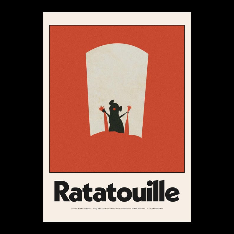 RATATOUILLE poster digital download, modern animated movie print, kids room and kitchen decor, Pixar wall art, Disney, Remy and Linguini image 3