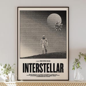 INTERSTELLAR poster digital download, minimalist wall art, mid-century modern, vintage style, retro home decor, Christopher Nolan