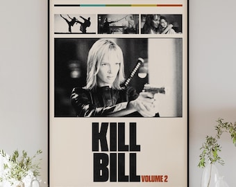 KILL BILL: VOLUME 2 movie poster, minimalist wall art, vintage style, retro home decor, digital poster, Quentin Tarantino