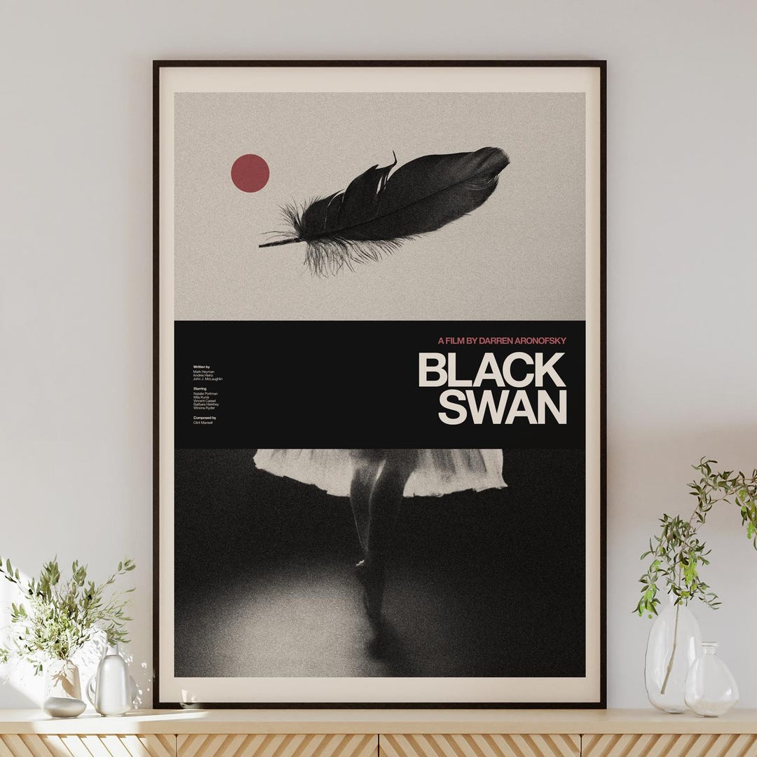 BLACK SWAN Movie Poster, Minimalist Wall Art, Vintage Style, Retro Home ...