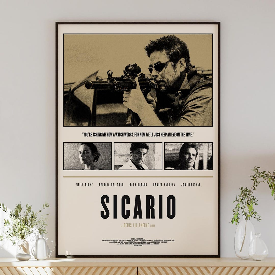 SICARIO Poster Digital Download, Minimalist Wall Art, Mid-century