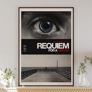 REQUIEM FOR A DREAM Filmplakat, minimalistische Wandkunst, Vintage-Stil, Retro-Wohnkultur, digitales Poster, Darren Aronofsky