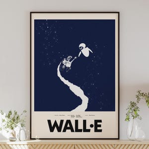 WALL-E Filmplakat, minimalistische Wandkunst, Vintage-Stil, Retro-Wohnkultur, digitales Poster, Disney, Pixar