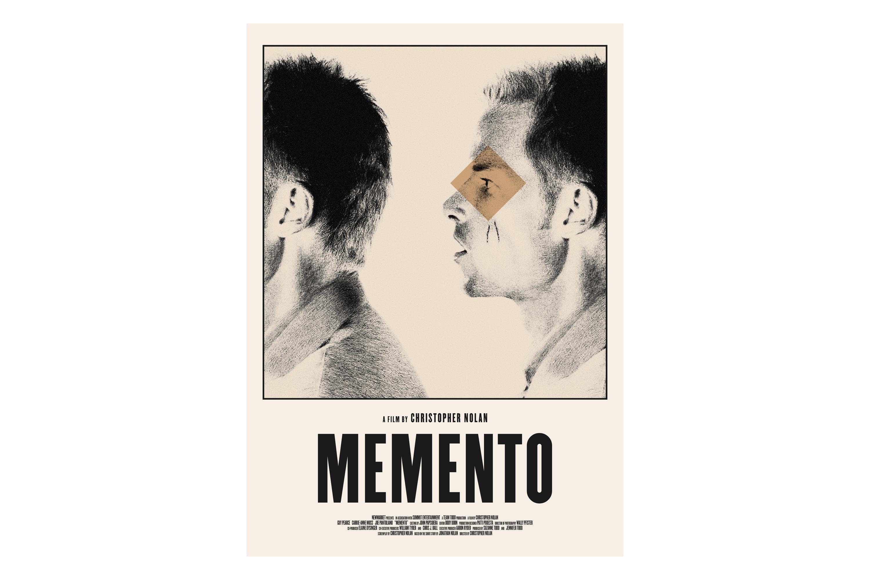 MEMENTO Poster Digital Download, Minimalist Wall Art, Mid-century